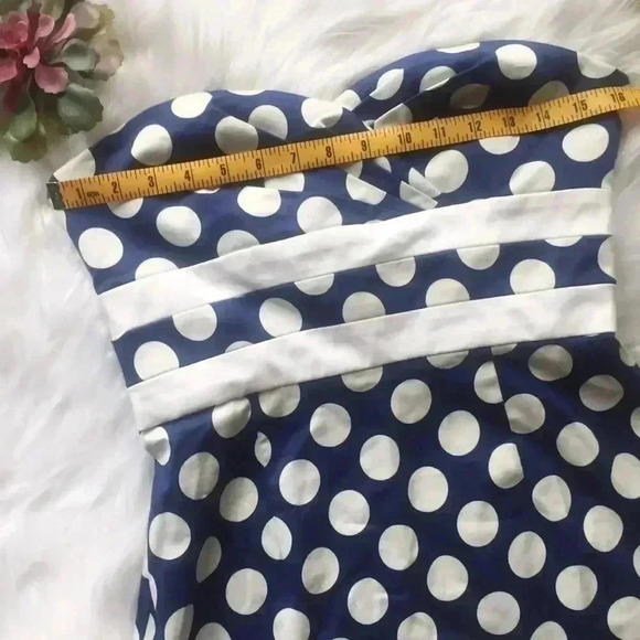Donna Rico Polka Dot Strapless Dress with Tie Back - Picture 6 of 8